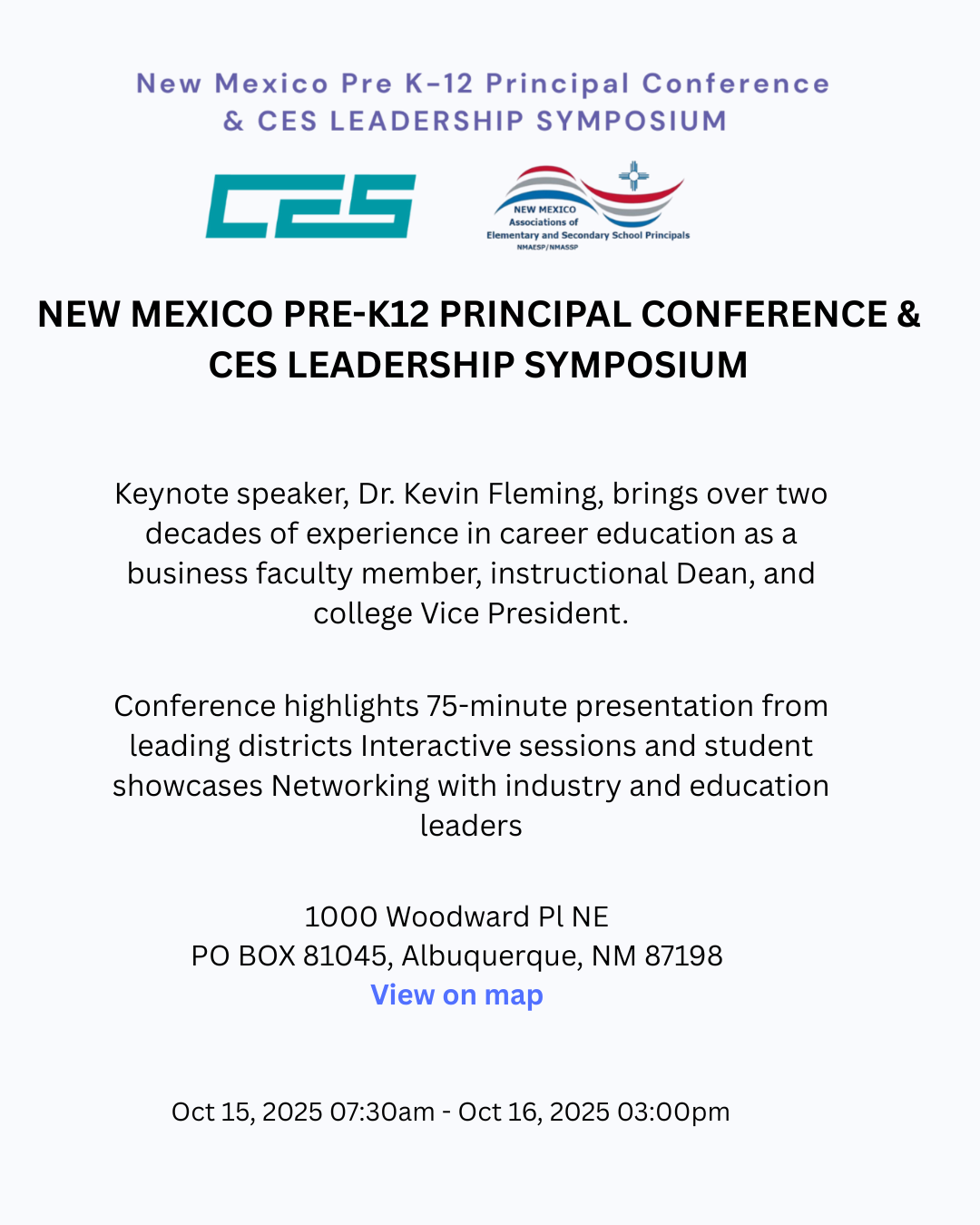 NM Pre K12 Principal Conf & LEDR Symposiym